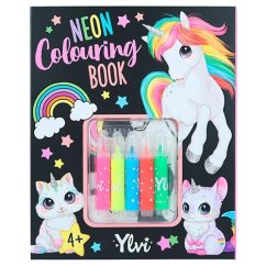 Omalovánky s fixy a samolepkami Ylvi Neon Colouring Book