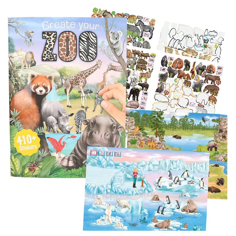 Kreativní sešit se samolepkami "Vytvoř se své ZOO"