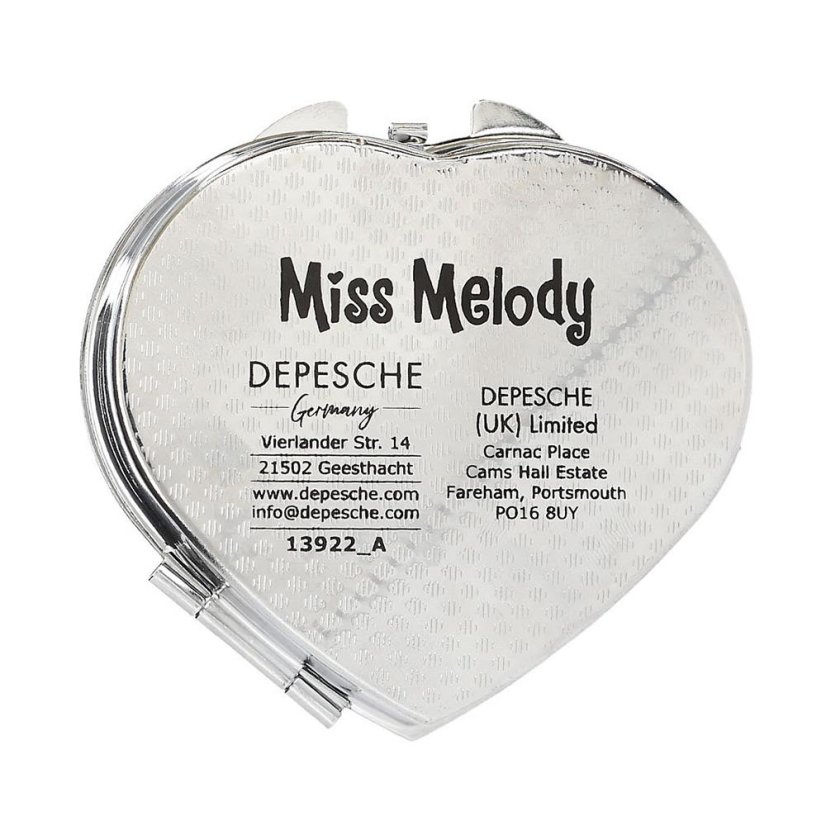 Šperkovnička ve tvaru srdce se zrcátkem Miss Melody, stříbrné provedení
