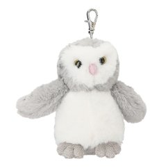 Plyšová sovička s karabinkou Snukis, grey