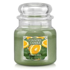 Country Candle stredná, Citrus & Sage