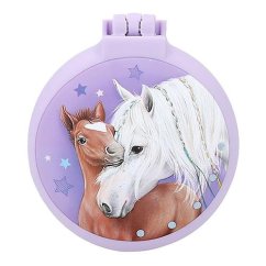 Skladací hrebeň Miss Melody, dva kone, fialový