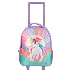 Dětský kufr na kolečkách Ylvi, fialová rukojeť