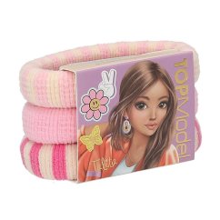 Sada troch širokých gumičiek do vlasov Top Model, ružové odtiene