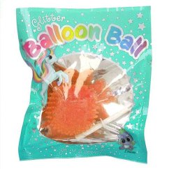 Nafukovacia lopta Ylvi s trblietkami, oranžová