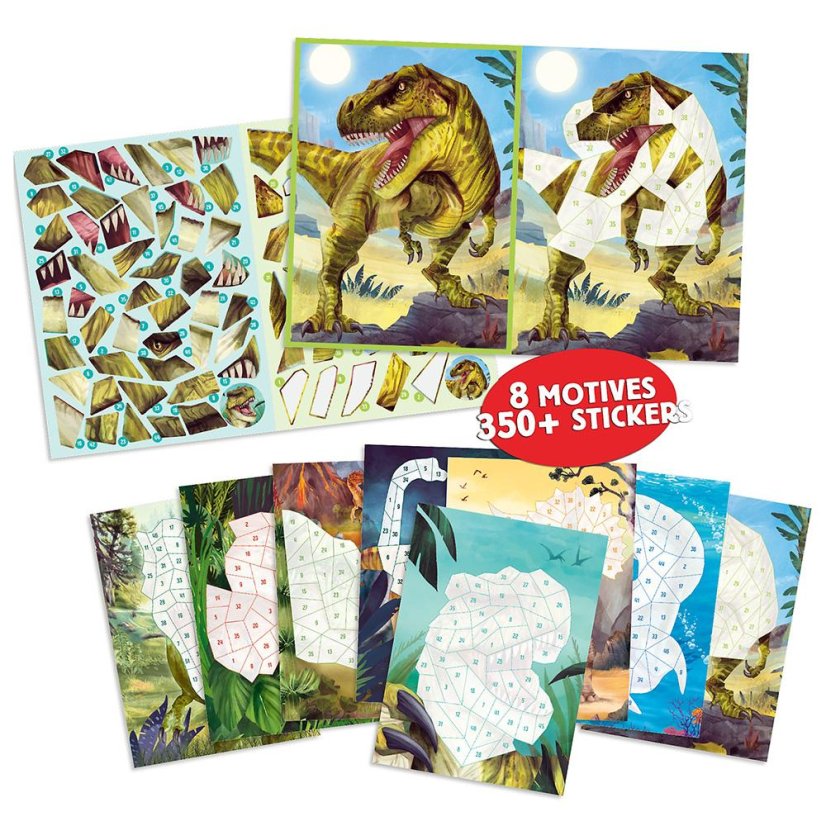 Kreativní sešit se samolepkami Dino World Number Stickers