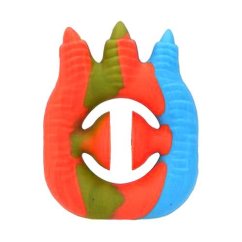 Antistresová hračka Dino World, dinosouří tlapa, oranžová, zelená, modrá