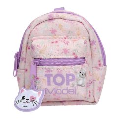 Mini batůžek s karabinkou a doplňky Top Model – kočička, fialový zip