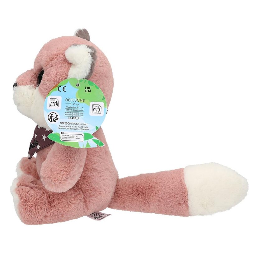 Plyšová lištička Snukis Foxie – 18 cm, růžovo-bílá