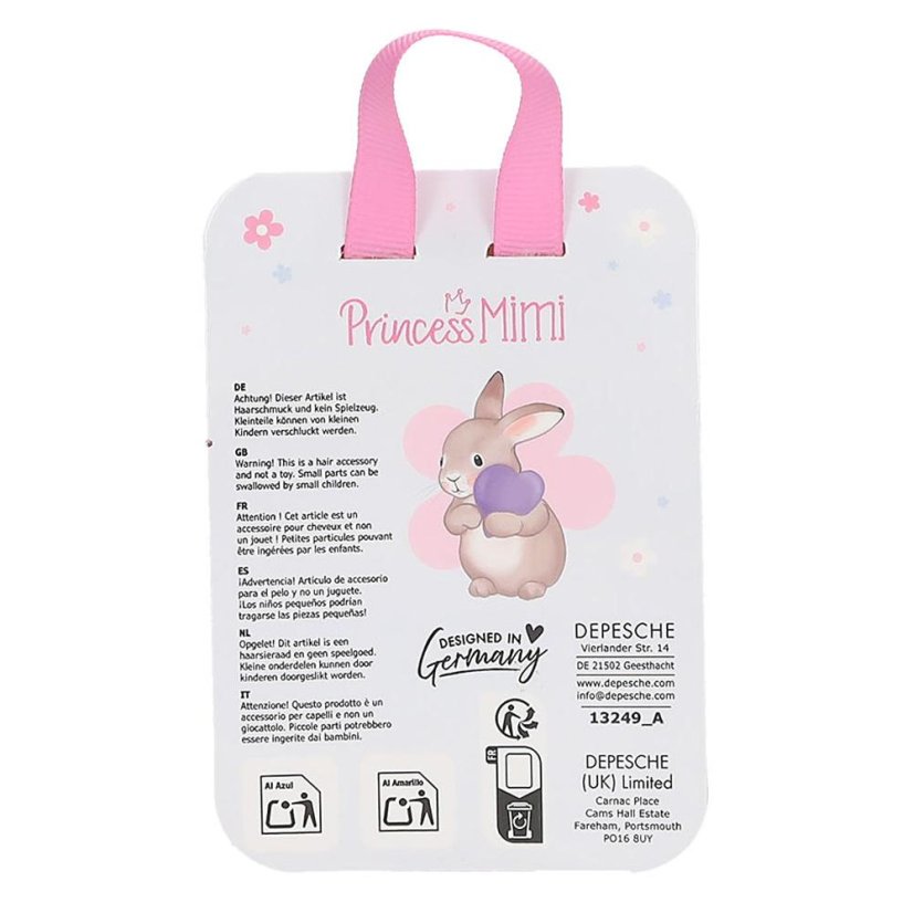 Lesklé sponky do vlasov Princess Mimi s králikmi