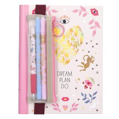 Linkovaný zápisník a 3 mazatelná pera PENfection AOP