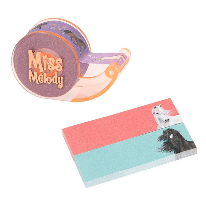 Sada kancelářských potřeb v mini kufříku Miss Melody – růžová rukojeť