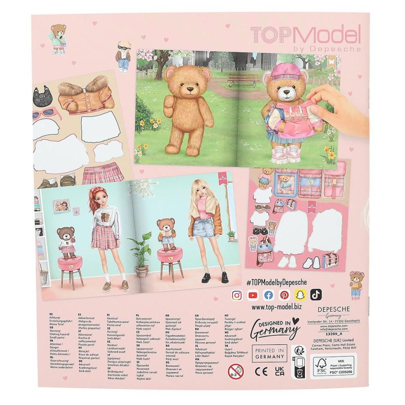Kreatívny notebook Top Model Stickerworld, Candy a medvede