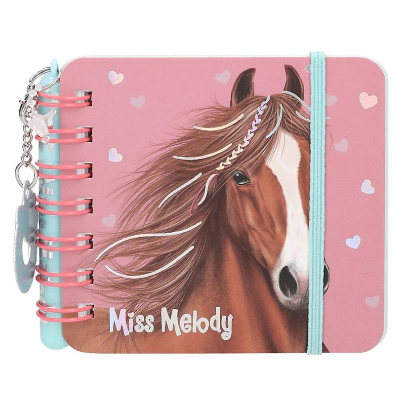 Mini zápisník s kuličkovým perem Miss Melody, hnědý koník