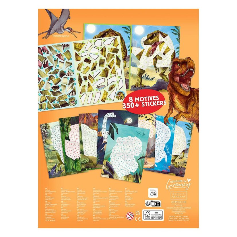 Kreativní sešit se samolepkami Dino World Number Stickers
