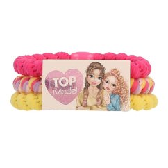 Sada 3 gumičiek do vlasov Top Model, tmavoružové a žlté odtiene