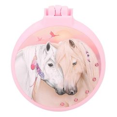 Skladací hrebeň Miss Melody, dva kone, ružový