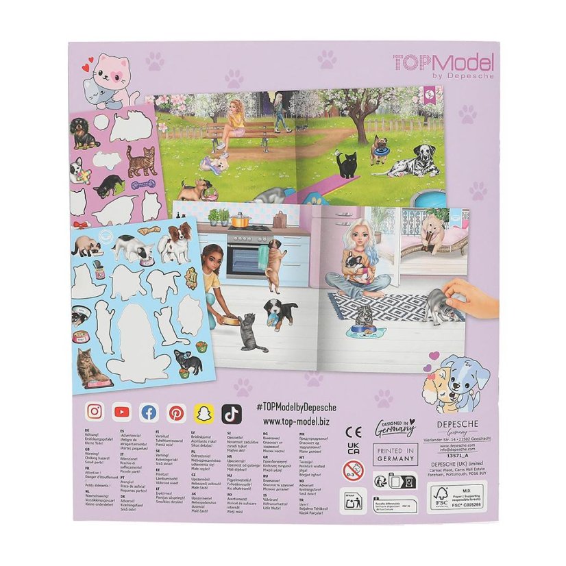 Kreativní sešit Top Model Stickerworld Doggy and Kitts