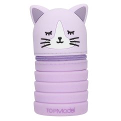 Silikonový penál s flitry ve tvaru kočičky Top Model