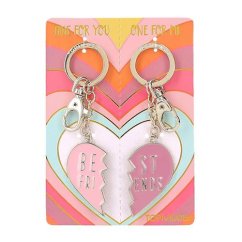 Prívesok s karabínkou v tvare srdca Top Model Best Friends, ružová