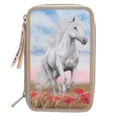 Trojposchodové puzdro na ceruzky s príslušenstvom Miss Melody Poppy Sand