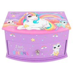 Ylvi Live your Dream šperkovnica so zrkadlom, lila