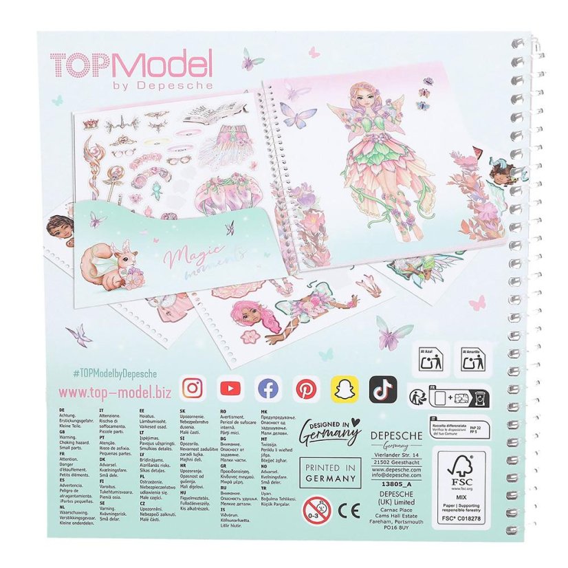 Kreativní sešit se samolepkami Top Model Fantasy