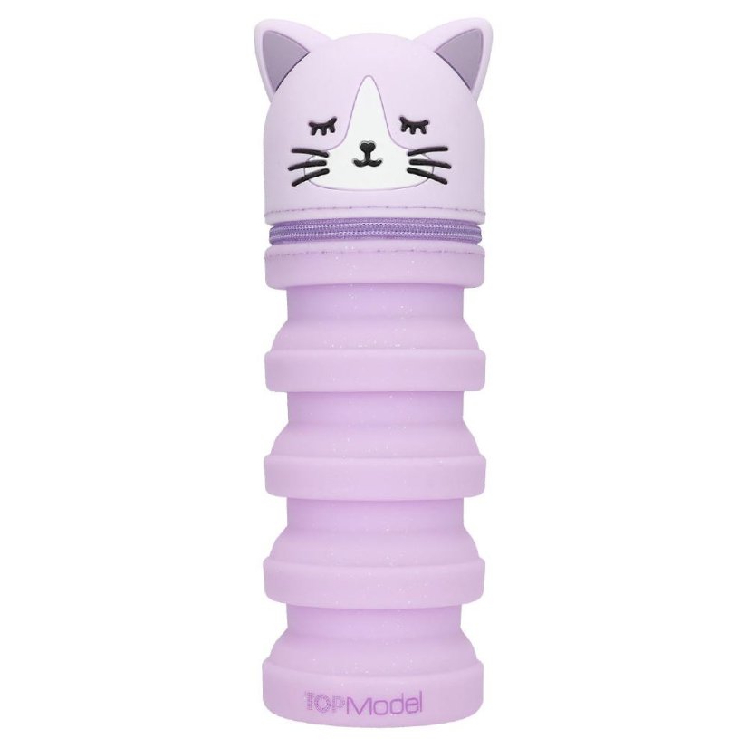Silikonový penál Top Model – fialová kočička Blooming Kitty