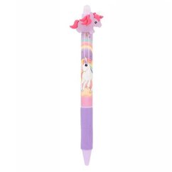 Gumovací propiska s ozdobou jednorožce Ylvi, lila