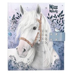 Denník so zámkom Miss Melody, biely kôň