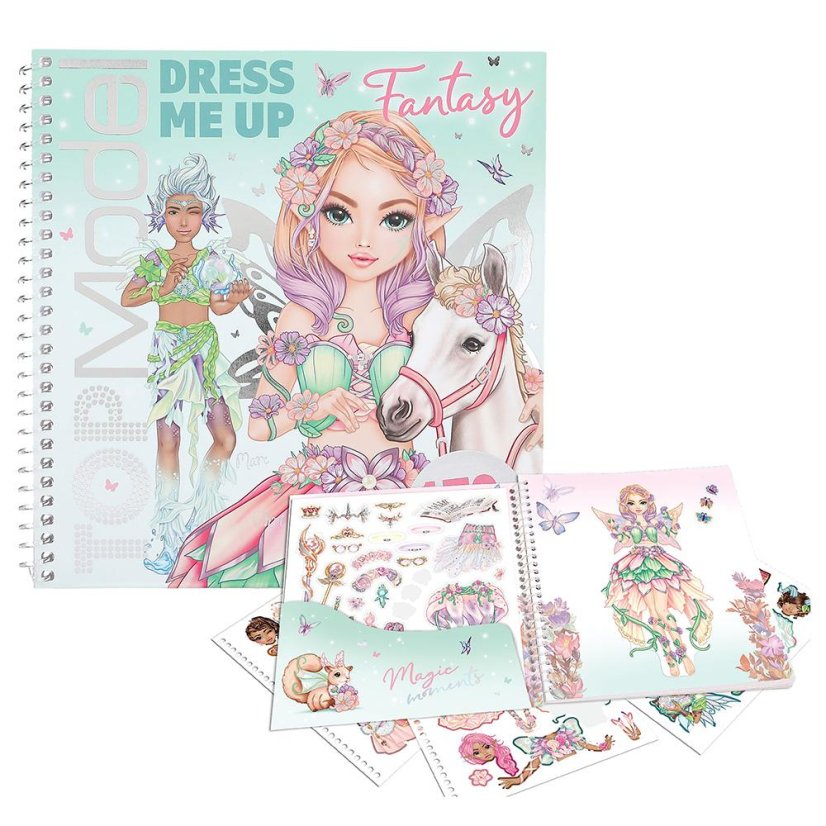 Kreativní sešit se samolepkami Top Model Fantasy