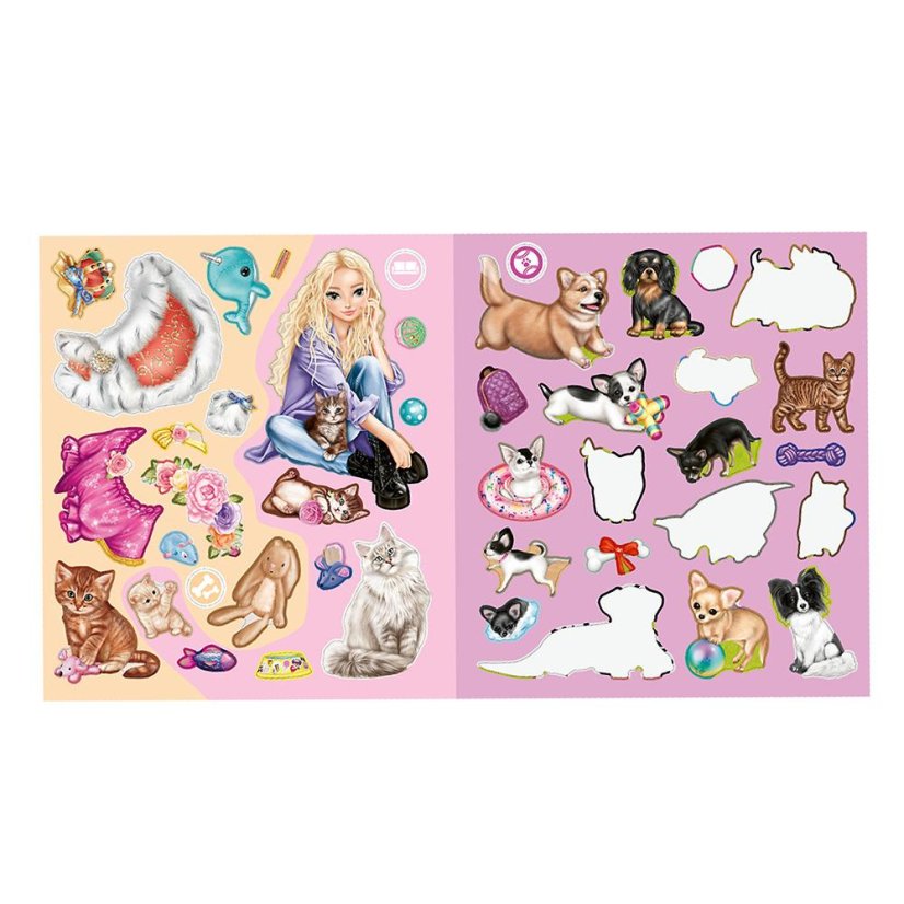 Kreativní sešit Top Model Stickerworld Doggy and Kitts
