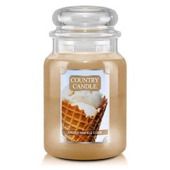 Sviečka Country Candle veľká, soľná vaflová kornútka