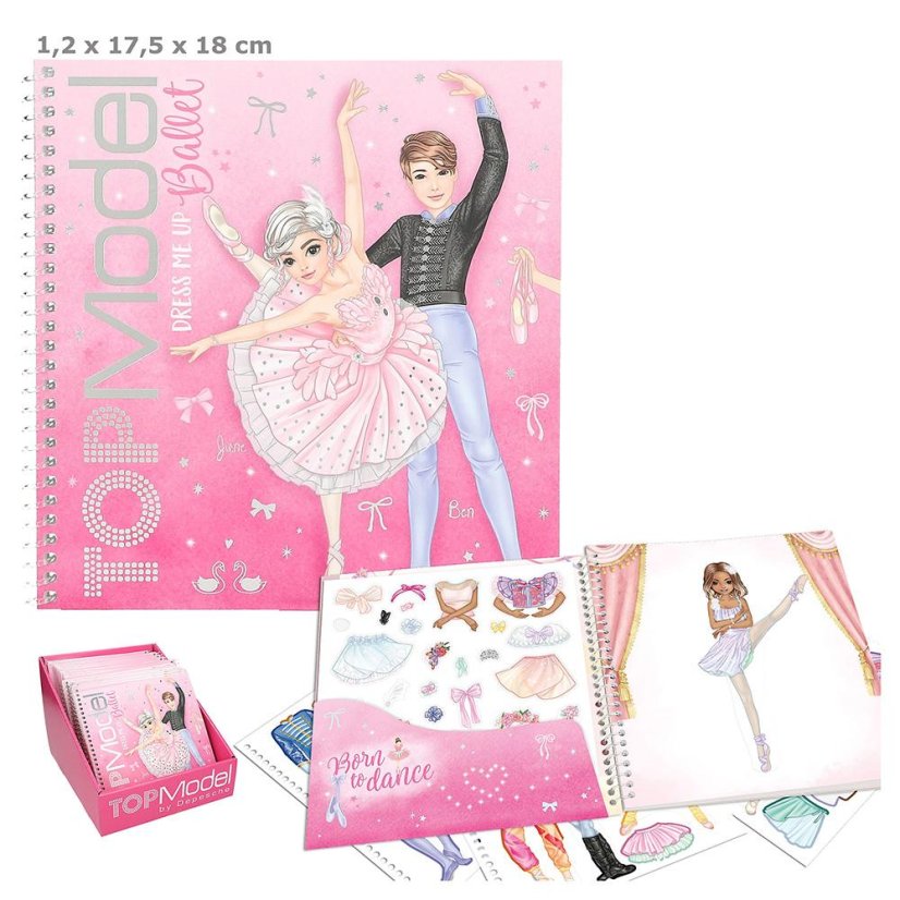 Kreativní sešit na dotvoření se samolepkami Top Model Ballet