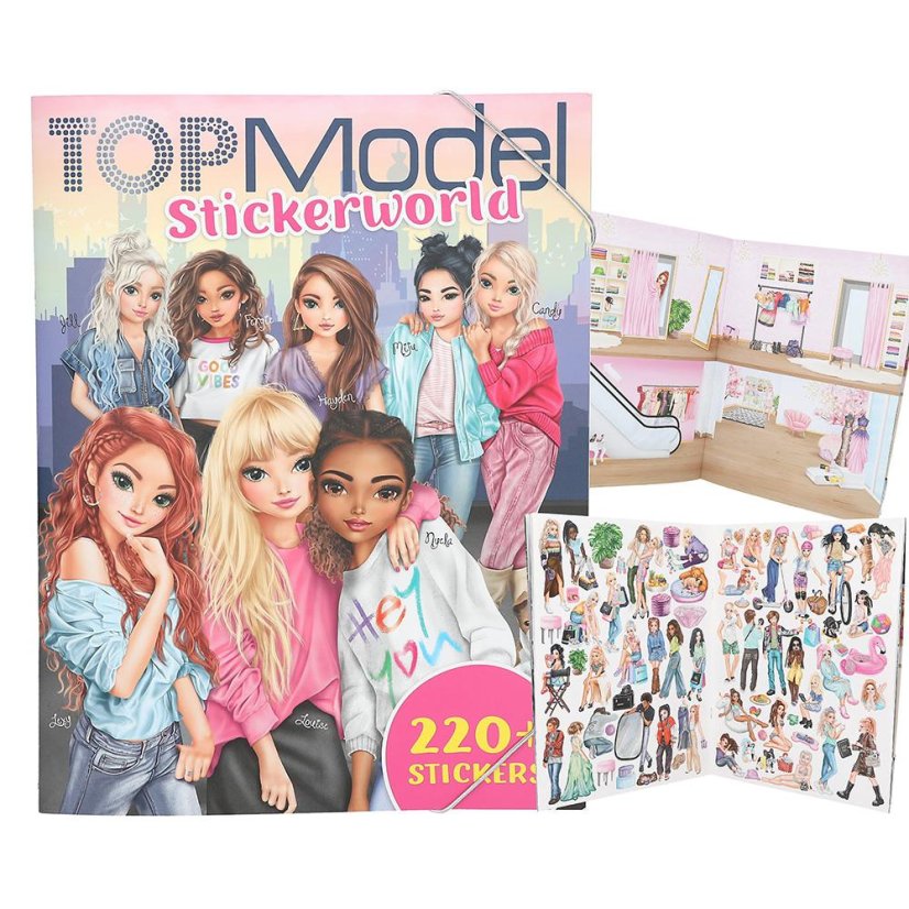 Kreativní sešit Top Model Stickerworld 220 samolepek