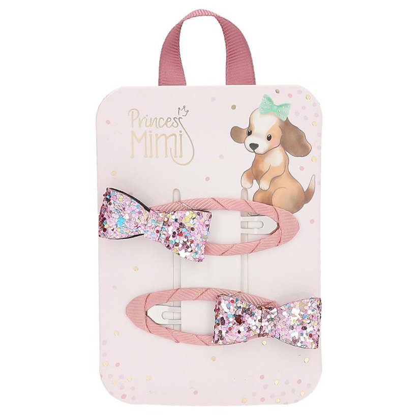 Lesklé sponky do vlasov Princess Mimi s mašľami