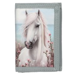 Detská peňaženka na suchý zips Miss Melody, biely koník