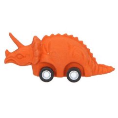 Gumový dinosurus Dino World Triceratops  oranžový