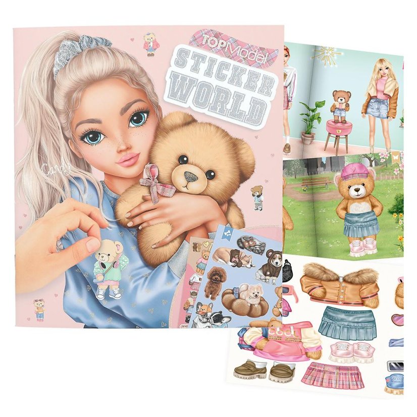 Kreatívny notebook Top Model Stickerworld, Candy a medvede