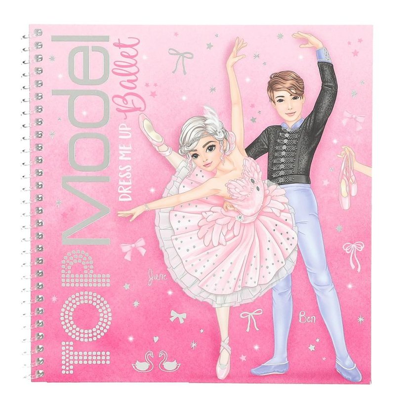 Kreativní sešit na dotvoření se samolepkami Top Model Ballet