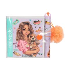Mini zápisník a pero Top Model Sunny Dog Christy, béžové