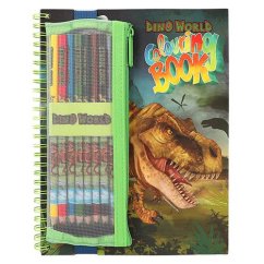 Omalovánky s pastelkami v obalu Dino World