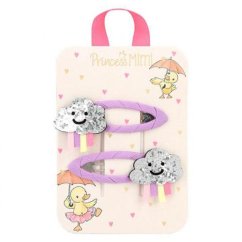 Sponky do vlasů Princess Mimi 2 ks Silver Cloud