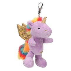 Plyšový přívěsek jednorožce s karabinkou Ylvi, třpytivá křídla