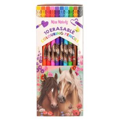 Sada vymazateľných farebných ceruziek Miss Melody, 10 farieb