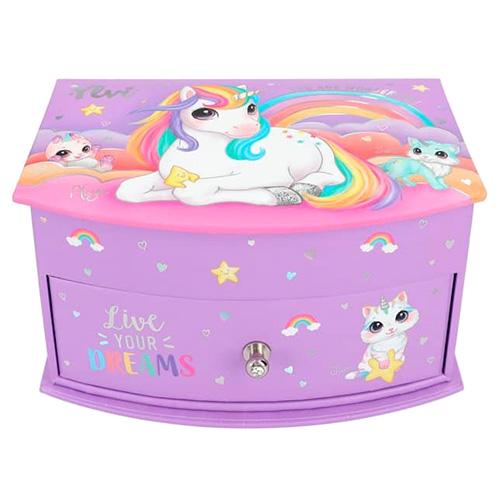 Ylvi Live your Dream šperkovnica so zrkadlom, lila