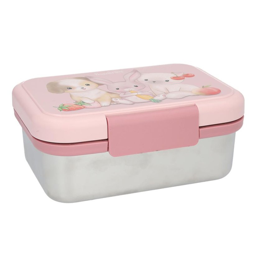 Dětský svačinový box Princess Mimi – nerezový, růžový