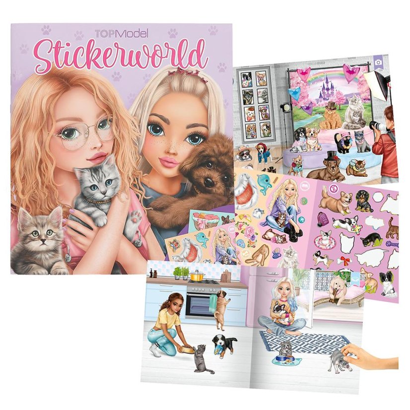 Kreativní sešit Top Model Stickerworld Doggy and Kitts