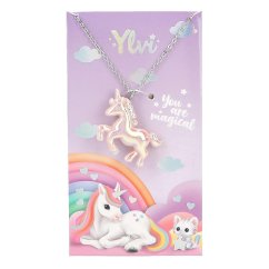 Náhrdelník s přívěskem jednorožce Ylvi, lila