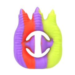 Antistresová hračka Dino World, dinosouří tlapa, fialová, červená, žlutá